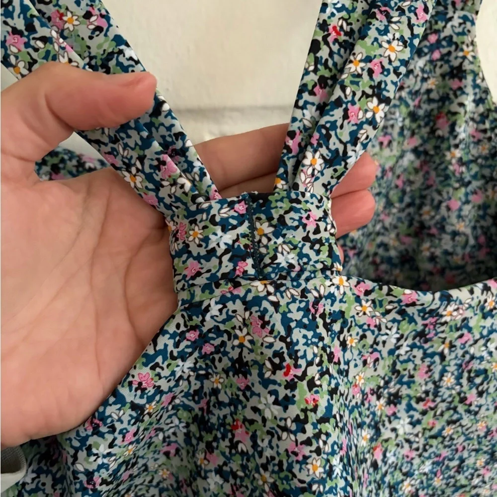 Sage Collective Blue Floral Longline Sports Bra, SZ M LIKE NEW - Picture 8 of 10